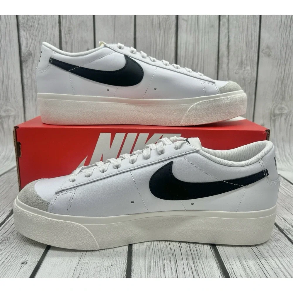 Nike Women's Blazer Low Platform White/Black Size 10 DJ0292-101‎ New